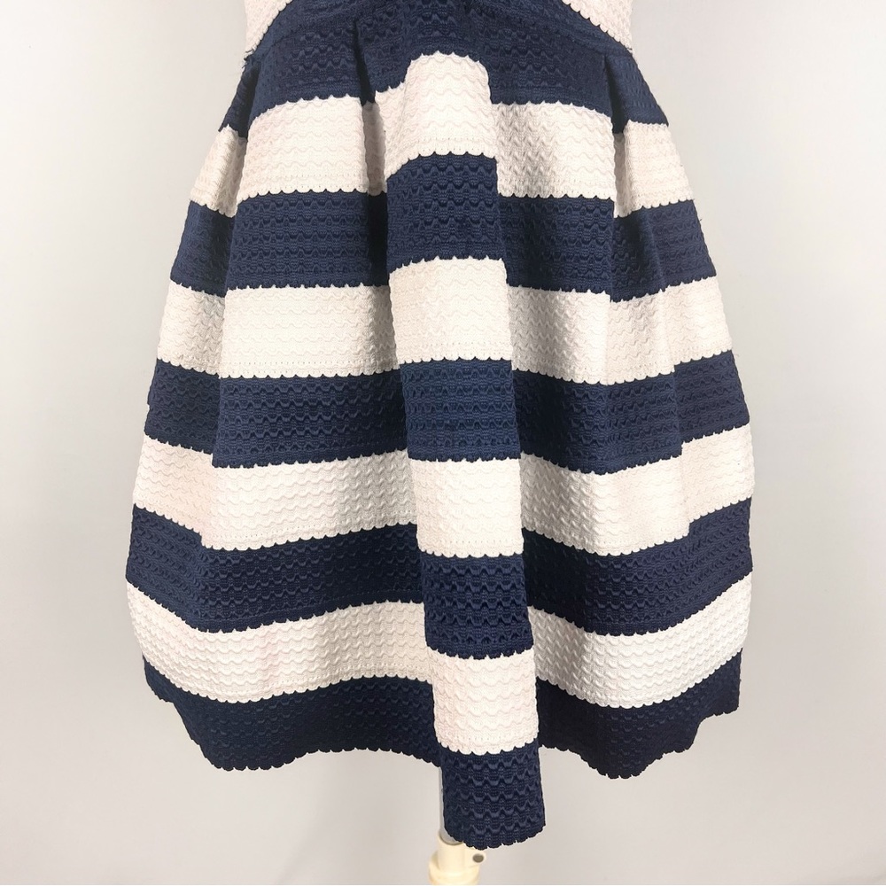 San Souci Navy & White Striped Strapless Mini Dress Size M - Picture 3 of 9